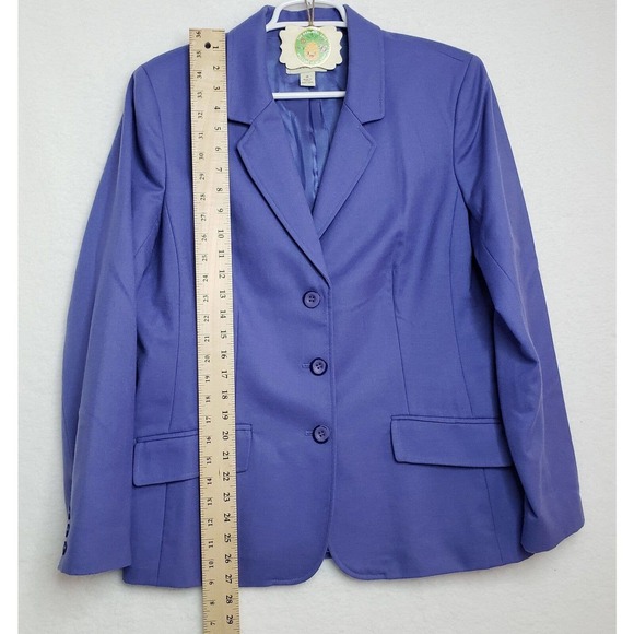 Appleseed's Wool Career Blazer Womens 14 Periwinkle Blue Purple Career - Picture 5 of 9